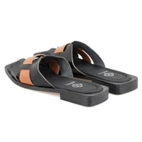 Kadın Siyah Deri Terlik