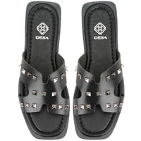 Kadın Siyah Deri Terlik