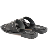 Kadın Siyah Deri Terlik