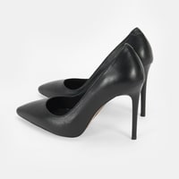 Kadın Siyah Deri Topuklu Klasik Ayakkabı