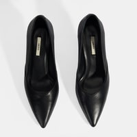 Kadın Siyah Deri Topuklu Klasik Ayakkabı