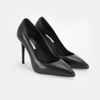 Kadın Siyah Deri Topuklu Klasik Ayakkabı