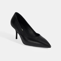 Kadın Siyah Deri Topuklu Klasik Ayakkabı