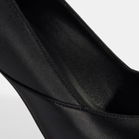 Kadın Siyah Deri Topuklu Klasik Ayakkabı