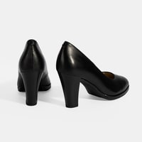 Kadın Siyah DesaComfort Deri Topuklu Ayakkabı