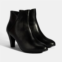 Kadın Siyah DesaComfort Deri Topuklu Chelsea Bot