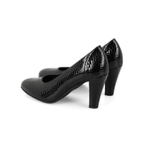 Kadın Siyah DesaComfort Kroko Baskılı Deri Klasik Ayakkabı