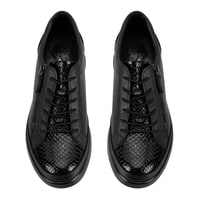 Kadın Siyah DesaComfort Kroko Baskılı Deri Günlük Ayakkabı