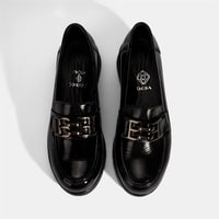 Kadın Siyah DesaComfort Toka Detaylı Deri Ayakkabı