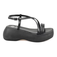 Kadın Siyah Dolgu Tabanlı Sandalet