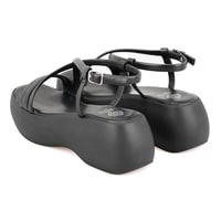 Kadın Siyah Dolgu Tabanlı Sandalet