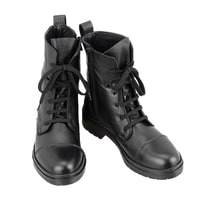 Kadın Siyah Fermuarlı Deri Bot