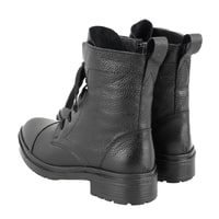 Kadın Siyah Fermuarlı Deri Bot