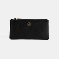Kadın Siyah Fermuarlı Deri Cüzdan