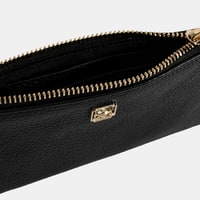 Kadın Siyah Fermuarlı Deri Cüzdan