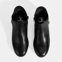 Kadın Siyah Fermuarlı DesaComfort Deri Bot