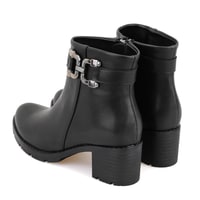 Kadın Siyah Fermuarlı Topuklu Bot