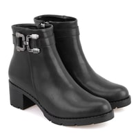 Kadın Siyah Fermuarlı Topuklu Bot
