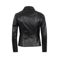 Kadın Siyah Fit Deri Ceket