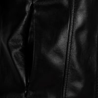 Kadın Siyah Gömlek Yakalı Fit Deri Ceket