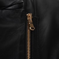 Kadın Siyah Hakim Yakalı Fit Deri Ceket