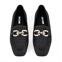 Kadın Siyah Hasır Loafer