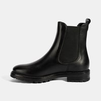 Kadın Siyah Kalın Topuklu Deri Bot