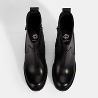 Kadın Siyah Kalın Topuklu Deri Bot