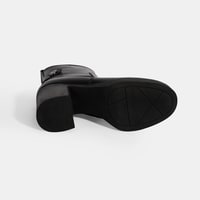 Kadın Siyah Kalın Topuklu Deri Bot