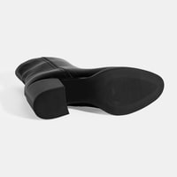 Kadın Siyah Kalın Topuklu Deri Bot