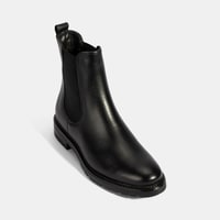 Kadın Siyah Kalın Topuklu Deri Bot