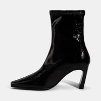 Kadın Siyah Kalın Topuklu Stretch Bot