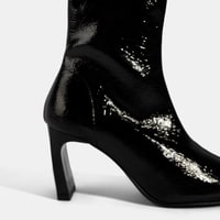 Kadın Siyah Kalın Topuklu Stretch Bot