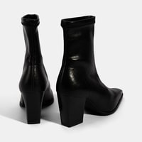 Kadın Siyah Kalın Topuklu Stretch Çizme