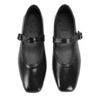 Kadın Siyah Kemer Aksesuarlı Rugan Mary Jane Babet 