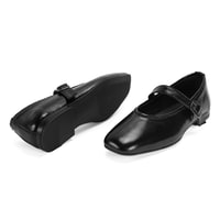 Kadın Siyah Kemer Aksesuarlı Rugan Mary Jane Babet 