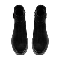 Kadın Siyah Kemer Aksesuarlı Süet Bot