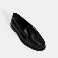 Kadın Siyah Klasik Deri Loafer