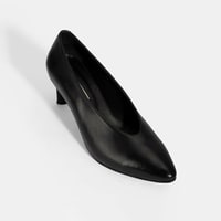 Kadın Siyah Klasik Topuklu Deri Ayakkabı