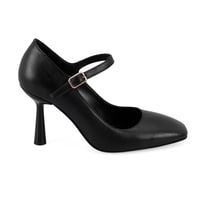 Kadın Siyah Klasik Topuklu Deri Ayakkabı