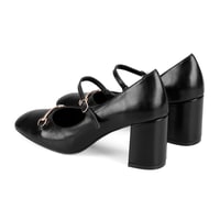 Kadın Siyah Klasik Topuklu Deri Ayakkabı