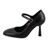 Kadın Siyah Klasik Topuklu Deri Ayakkabı