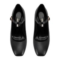 Kadın Siyah Klasik Topuklu Deri Ayakkabı