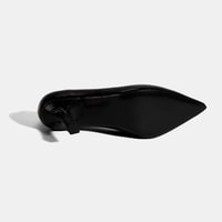 Kadın Siyah Kroko Baskılı Deri Stiletto