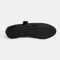 Kadın Siyah Kroko Baskılı Mary Jane Deri Babet