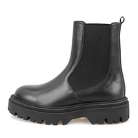 Kadın Siyah Lastikli Deri Chelsea Bot