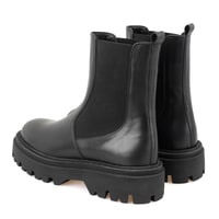 Kadın Siyah Lastikli Deri Chelsea Bot