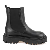 Kadın Siyah Lastikli Deri Chelsea Bot