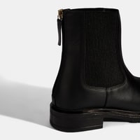 Kadın Siyah  Lastikli Deri Chelsea Bot