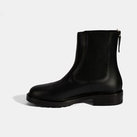 Kadın Siyah  Lastikli Deri Chelsea Bot